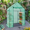 EAGLE PEAK Walk in 3-Tier Greenhouse with Wire Shelves, Portable Green House with 4 Shelves, Clear/Green PE Cover - 2 of 4