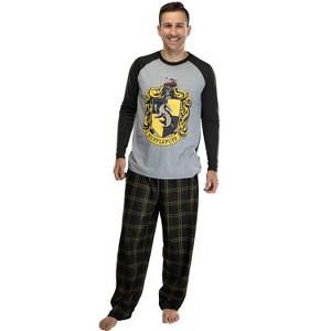 Harry Potter Men's Raglan Shirt And Plaid Pants Pajama Set - 1 of 4