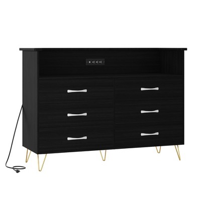 ODK Modern 6-Drawer Wide Dresser with Large Capacity Storage Cabinet for Bedroom, Living Room | Stylish Wooden Chest, Multi-Functional TV Stand
