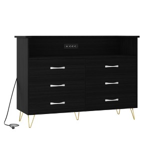 ODK Modern 6-Drawer Wide Dresser with Large Capacity Storage Cabinet for Bedroom, Living Room | Stylish Wooden Chest, Multi-Functional TV Stand - 1 of 4