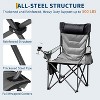 TackView Padded Camping Chairs, Hevy Duty Folding Camp Chair, 500 LBS Support for Adults, Camping Chair with High Back & Pillow, Gray - 4 of 4