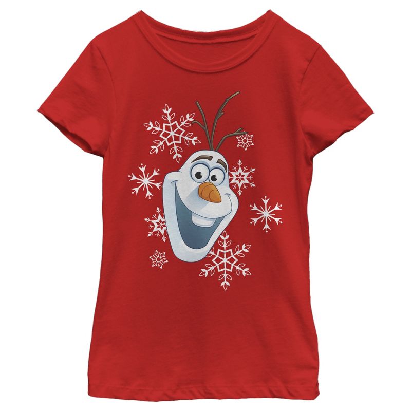 Girl's Frozen Olaf Smile T-Shirt, 1 of 5