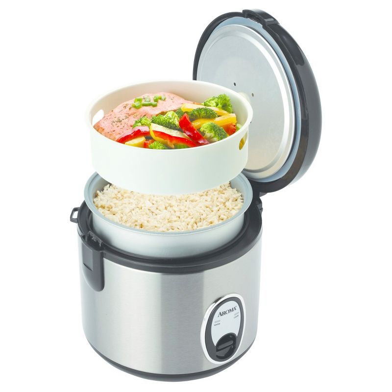 Aroma 8 Cup Rice Cooker - Stainless Steel ARC-904SB, 2 of 9