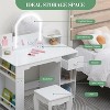 Acekool Kids Vanity Desk Dresser for Girls with Mirror, Stool, Drawer, Storage Shelves & Bookshelf - 4 of 4