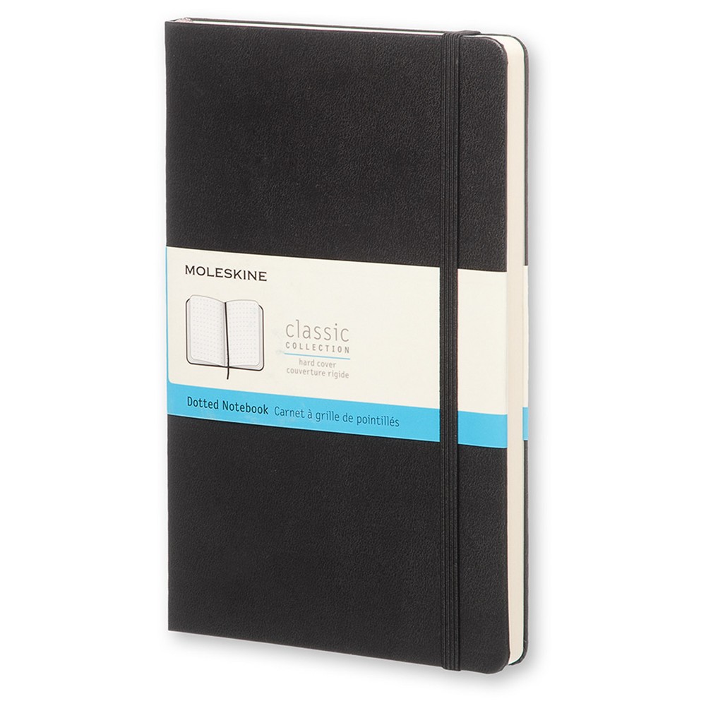 Moleskine Dotted Hardcover Notebook Large 5"x8.25" Black