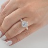 Pompeii3 3/4Ct Round Moissanite & Lab Created Diamond Engagement in Ring Rose or White Gold - 4 of 4