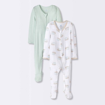 Baby 2pk Snails Modal Sleep N' Play - Cloud Island™ Mint Green 3-6M