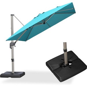 PURPLE LEAF Deluxe Aluminum Outdoor Patio Umbrella Square Cantilever Umbrellas - 1 of 4