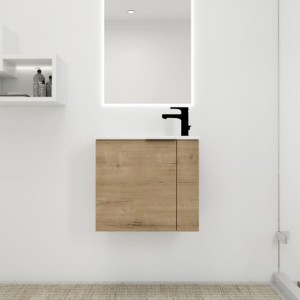 22'' Wall-Mounted Bathroom Vanity With Ceramic Sink Easy Assembly Modern Bathroom Storage Cabinet - 1 of 4