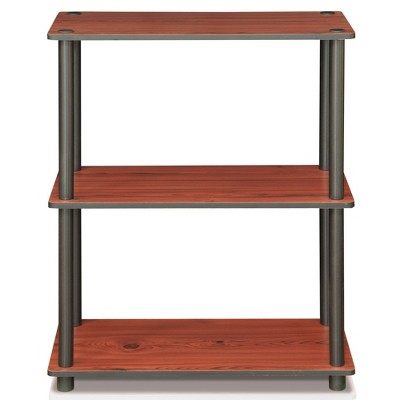 Dark Cherry Adjustable 3-Tier Compact Bookcase