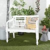 Farmhouse Mahogany Bench White - Olivia & May: 40" Indoor Entryway Bench with Back - 2 of 4