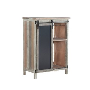 Embry Wine Cabinet Charcoal/Brown - Powell Company