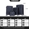 4 Piece Luggage Set,14"20"24"28" ABS Lightweight Suitcase,Luggage With Aircraft Wheels,14 Inch Makeup Box,Suitcase On Wheels-Cuddlewood - 4 of 4