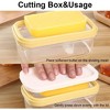 Plastic Butter Slicer Cutter Box, Butter Dish with Lid, Rectangular Butter Container, Kitchen Baking Tool for Easy Cutting of Two 7oz Butter Sticks - 3 of 4