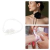 Unique Bargains Flower Pattern Adjustable choker necklace Wrap around wrist bracelet White 1 Pc - 3 of 4