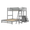 NicBex Twin over Full Bunk Bed with Guardrail and 3 Drawers,Wood Loft Bed with Ladder and Built-in Desk,Modern Bunk Beds,Bunk Beds for Bedroom - 2 of 4