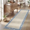 Washable Floral Rugs for Bedroom & Living Room - Non-Slip Low Pile Modern Farmhouse Throw Carpet - 2 of 4