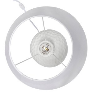 20.08" Traditional Ceramic Texture Imprint Winding Table Desk Lamp with Matching Fabric Shade - Creekwood Home - 1 of 4