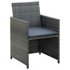 vidaXL 4 Piece Patio Lounge with Cushions Set Poly Rattan Gray - 4 of 4