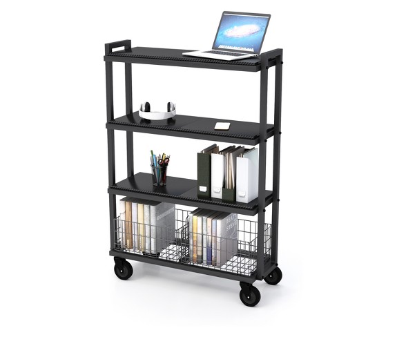 Cart System with wheels 4 Tier Black - Urb Space