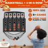 SWOOC Games - Low Post Lineup | Wall Mounted Giant Basketball 4 In A Row w/ 5+ Games | Basketball Hoop For Room Wall Games | Mini Game Room Games - 2 of 4