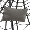 NAYSAYE Patio Swing Wicker Egg Chair with Stand Durable Comfortable Design for Indoor and Outdoor Use, Gray, 36.2"*76.8"*47.4" - 4 of 4