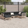 vidaXL 6 Piece Patio Sofa Set with Cushions Solid Pine Wood Outdoor Furniture Set for Garden/Patio/Terrace - Modular & Weather-Resistant - 3 of 4