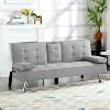Sapphtopaz 65.3" Modern Futon Couch Sofa - Convertible Sleeper Sofa Bed with Soft Upholstery, Space-Saving Furniture for Living Room & Renters - 4 of 4