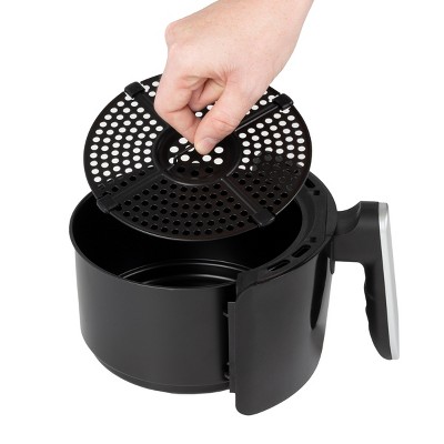 Compact Black 2.3-Quart Electric Air Fryer with Nonstick Interior