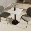 Leisuremod Vail 24-Inch Square Dining Table with MDF Top and Round Steel Base Gold Accent for Kitchen, Dining, and Pub - 2 of 4
