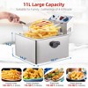 10QT Electric Deep Fryer - Stainless Steel Commercial Single Basket Fryer with Adjustable Thermostat & Splatter Lid - 4 of 4