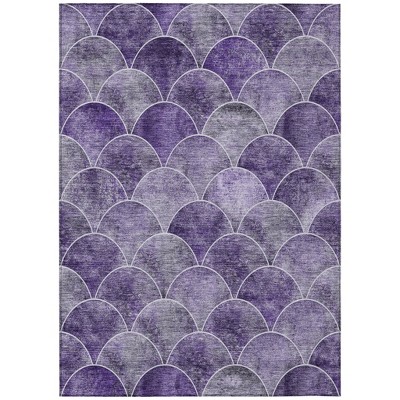 Purple Lilac And Lavender Abstract Washable Indoor Outdoor Area Rug