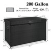 AZL1 Life Concept Utility Storage Bins 200 Gallon Wicker Deck Box Wheels Outdoor Storage Box for Patio Furniture Outdoor, Black, 58.7"*27.6"*33.5" - 3 of 3
