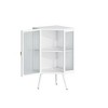 22.25" Floor Coner Cabinet with Tempered Glass Door & Storage Shelves for Bathroom, Living Room, Bedroom White - 4 of 4