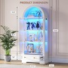 Fredees Display Cabinet with Glass Doors, 72" Tall Arched Curio Cabinet with Human Sensor Lights for Collectibles, Living Room, and Office - 2 of 4