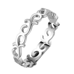Willow Eternity Wedding Band Ring Sterling Silver Womens Ginger Lyne Collection - 1 of 4