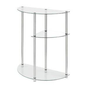 Classic Glass 3 Tier Display Entryway Table Clear Glass - Breighton Home