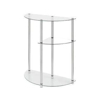 Classic Glass 3 Tier Display Entryway Table Clear Glass - Breighton Home