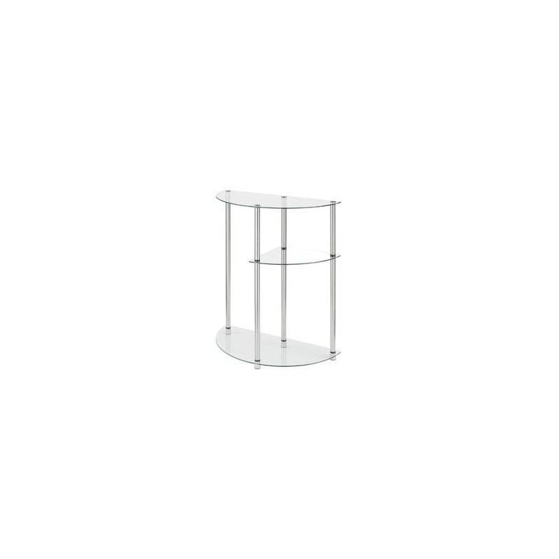 Classic Glass 3 Tier Display Entryway Table Clear Glass - Breighton Home, 1 of 5