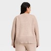 Women's V-Neck Knit Pullover Sweater - Ava & Viv™ Taupe - 2 of 3
