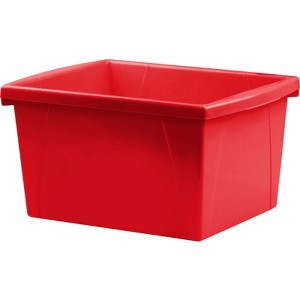 Storex 4 Gallon Storage Bin, Red (Pack of 6) - 1 of 1