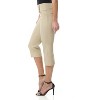 Rekucci Women’s Pull-On Comfort Capri Pants with Back Lacing Detail & Pockets – Mid-Rise Stretch Capris - 2 of 4