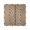 Patio Floor Tiles Pack of 11, WPC Wood-Plastic Composite, DIY Interlocking, Quick Deck, Water Resistant Indoor Outdoor - 11.8" 3D TEAK - 2 of 4