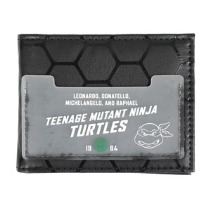 Teenage Mutant Ninja Turtles Character Face Men's Black Bifold Wallet - 1 of 4