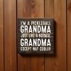 Slickblue Pickleball Grandma Wood Sign – Funny 7x7 Rustic Wall Decor – Way Cooler Than Normal Grandma, 10 Color Options - 2 of 3
