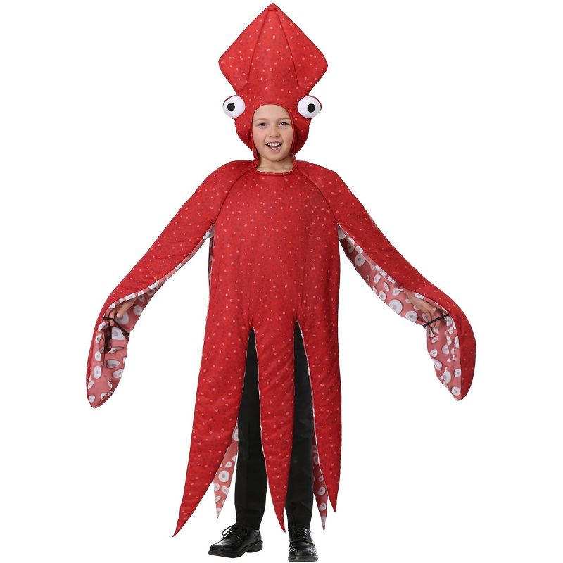 HalloweenCostumes.com One Size Fits Most   Childs Squid Costume, Red/Orange, 1 of 3
