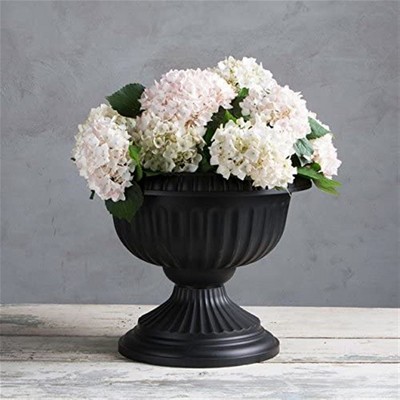 Elegant Grecian Urn Planter Duo in Classic Black, 12"
