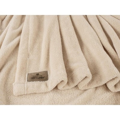 Taupe Oversized Plush Fleece Throw Blanket