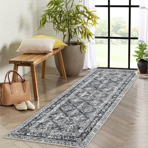 Coolmee Washable Area Rugs for Living Room, Vintage Boho Non Slip Indoor Soft Distressed Low Pile Carpet Rug for Bedroom Dining Room - 1 of 4
