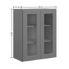 LOVMOR 24"W*12"D*30"H Plywood Kitchen Wall Cabinet without Glass in Shaker Grey - 2 of 4